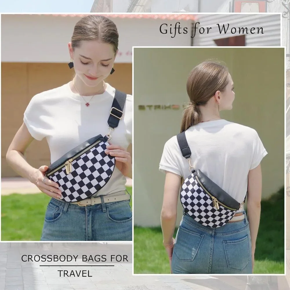 Small Leather Crossbody Bag Women Travel Purse Fanny Pack Belt Bag